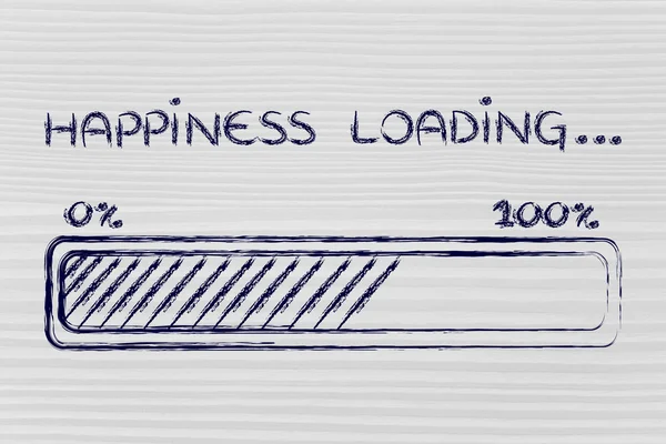 Happiness loading, progress bar illustration — Stock Photo, Image