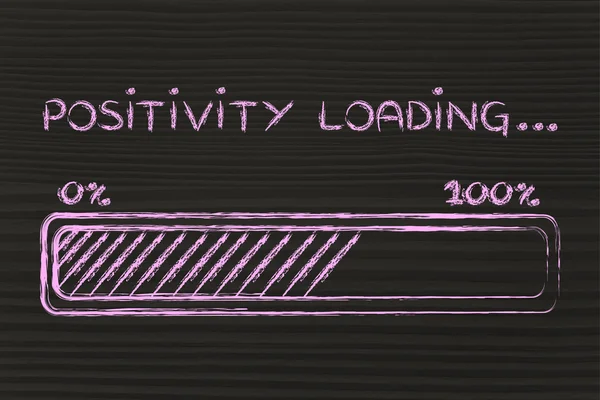 Positivity loading, progress bar illustration — Stock Photo, Image