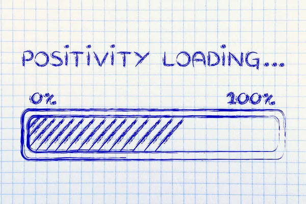 Positivity loading, progress bar illustration — Stock Photo, Image