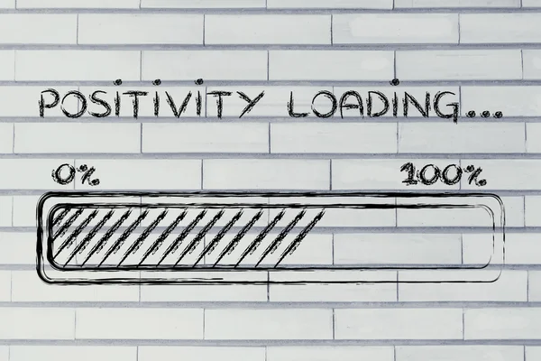 Positivity loading, progress bar illustration — Stock Photo, Image