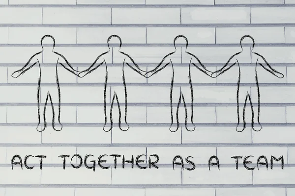 Agir em conjunto como uma ilustração em equipe — Fotografia de Stock