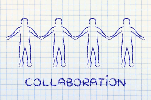 Concept of collaboration with illustration — Stock Photo, Image