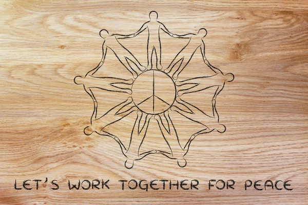 Let 's work together for peace illustration — стоковое фото