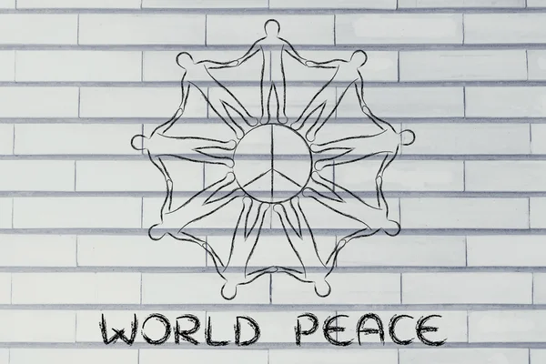 Άτομα που κατέχουν τα χέρια για την παγκόσμια ειρήνη — Φωτογραφία Αρχείου