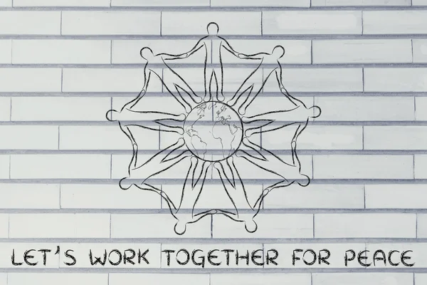 Concepto de trabajar juntos por la paz — Foto de Stock