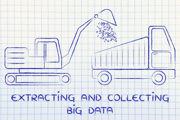 Concept of extracting and collecting big data — Stock Photo, Image