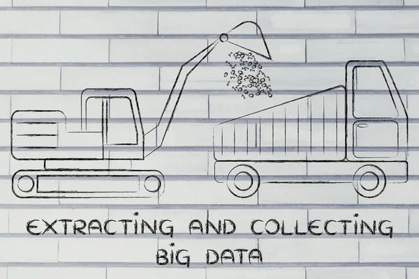 Conceito de extração e coleta de big data — Fotografia de Stock