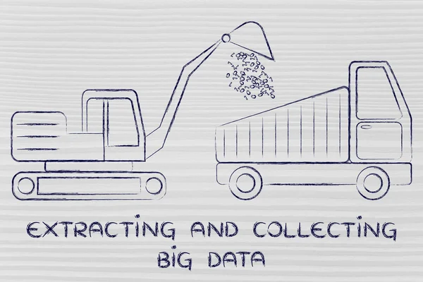 Concepto de extracción y recopilación de big data —  Fotos de Stock