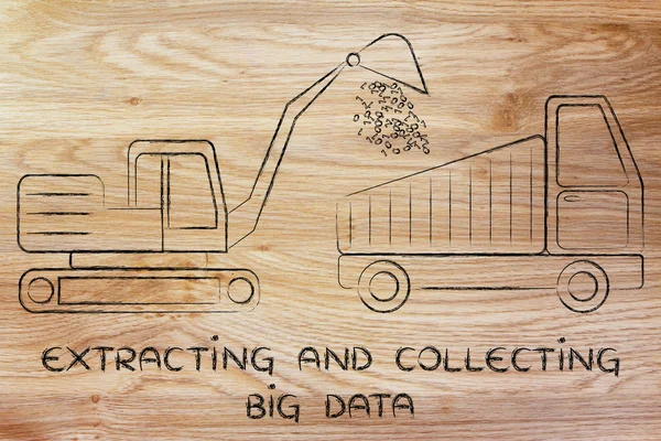 Conceito de extração e coleta de big data — Fotografia de Stock