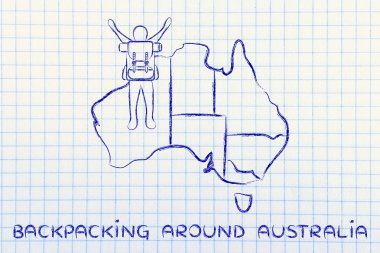 Avustralya illüstrasyon backpacking