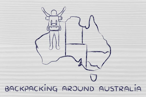 Rucksackreisen durch Australien Illustration — Stockfoto