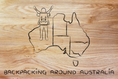 Avustralya illüstrasyon backpacking