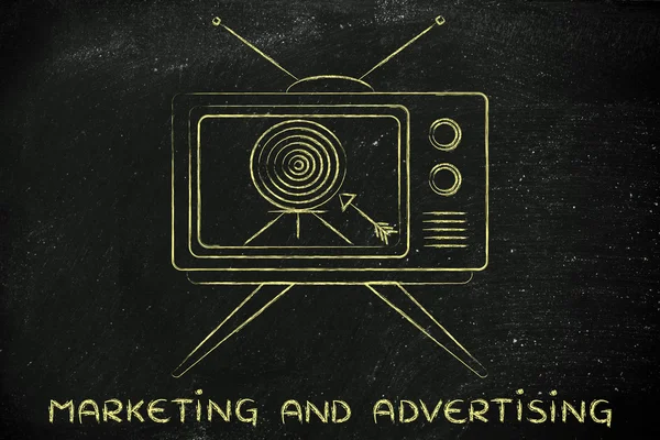 Koncepcja TV reklama i marketing — Zdjęcie stockowe