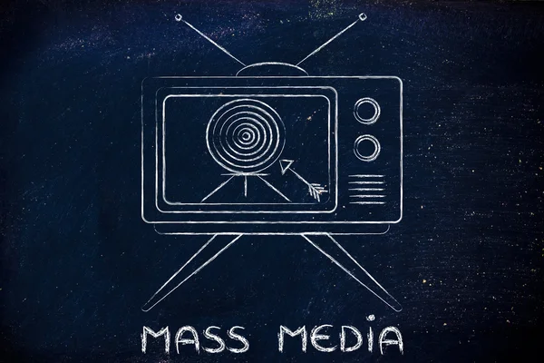 Concept of tv ads and mass media communication — Stock Photo, Image