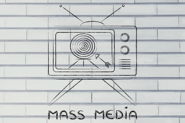 Begreppet TV-annonser och massmedia kommunikation — Stockfoto