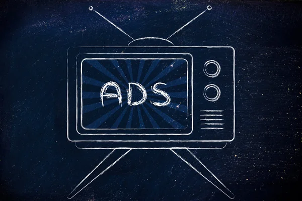 Tv 광고의 개념 — 스톡 사진