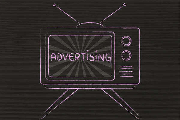 Koncepce televizní reklamy — Stock fotografie