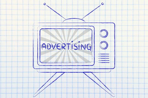Tv 광고의 개념 — 스톡 사진