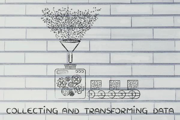 Concetto di raccolta e trasformazione dei dati — Foto Stock