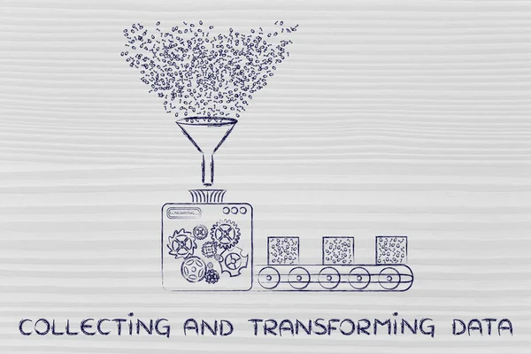 Concepto de recogida y transformación de datos — Foto de Stock