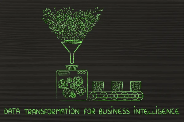 Concepto de transformación de datos para la inteligencia empresarial — Foto de Stock