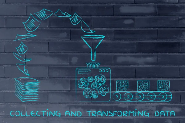 Concepto de recogida y transformación de datos —  Fotos de Stock