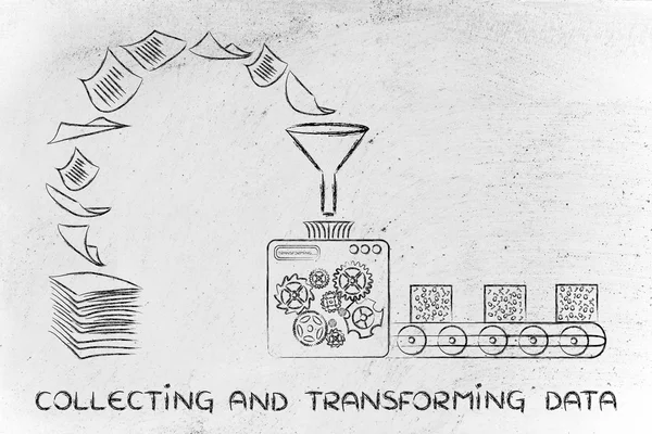 Concepto de recogida y transformación de datos — Foto de Stock