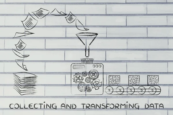 Concepto de recogida y transformación de datos — Foto de Stock