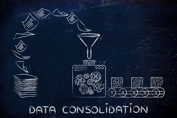 Concetto di consolidamento dei dati — Foto Stock