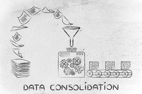 Concept of data consolidation — 스톡 사진