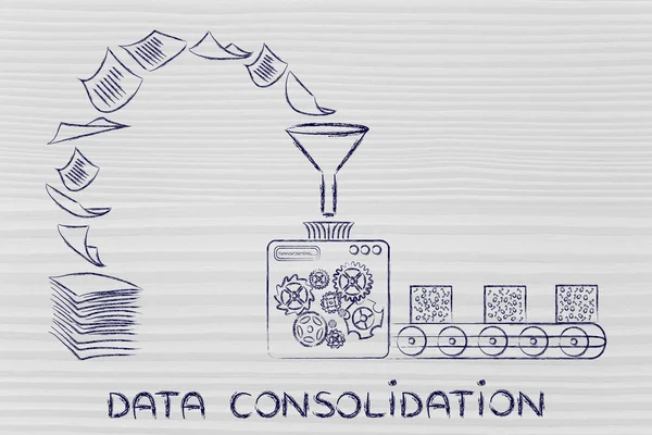 Concept of data consolidation — Stock Fotó
