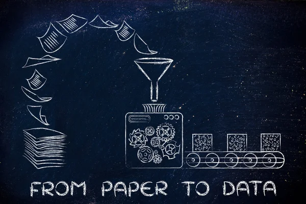 Concepto de papel a datos — Foto de Stock