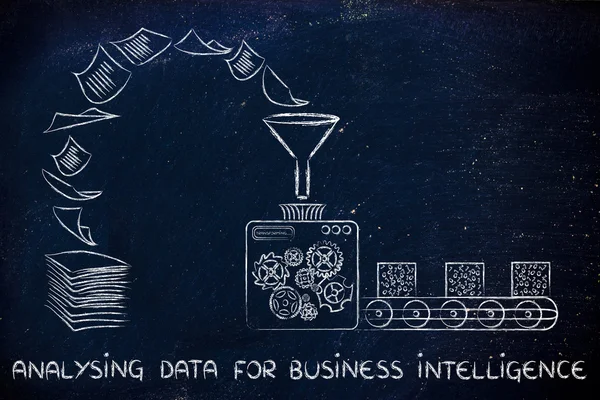 Concepto de inteligencia empresarial y análisis de datos — Foto de Stock