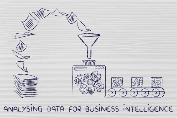 Conceito de business intelligence e análise de dados — Fotografia de Stock