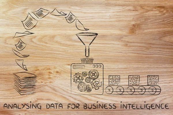 Concept of business intelligence and analysing data — 图库照片
