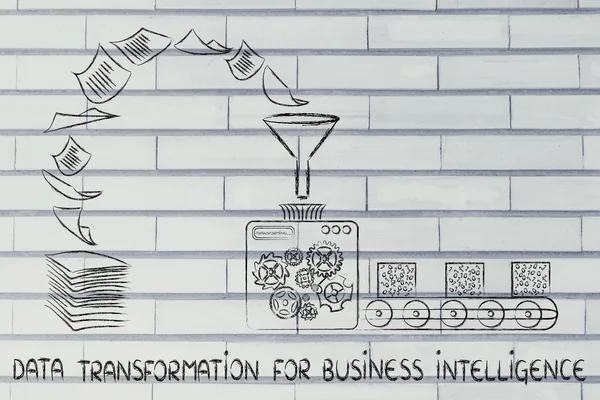 Concepto de transformación de datos para la inteligencia empresarial —  Fotos de Stock