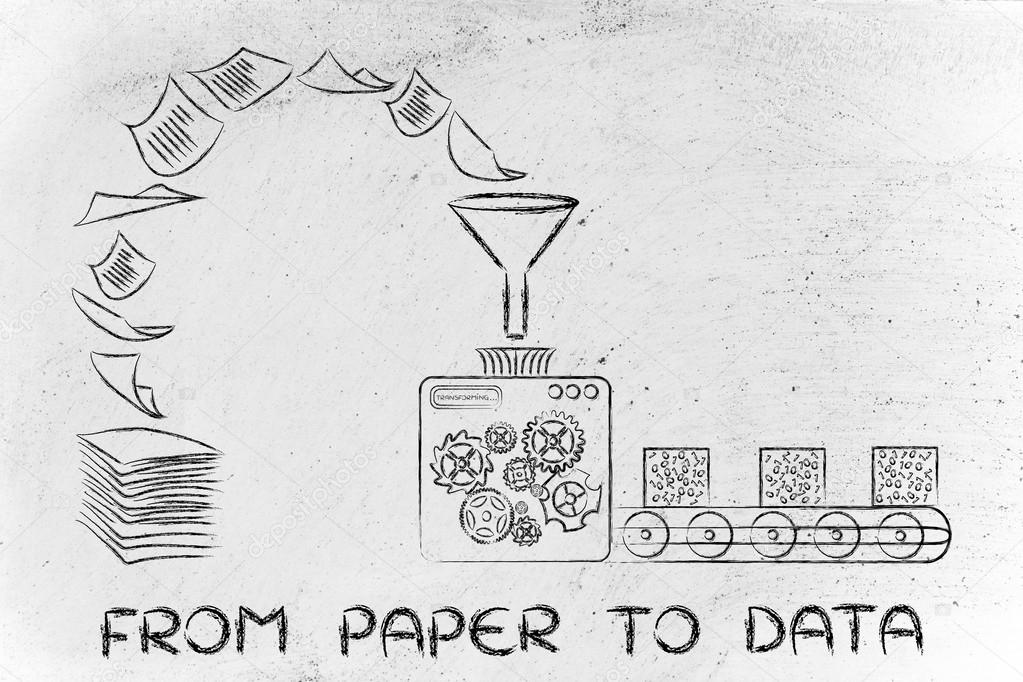 concept of from paper to data