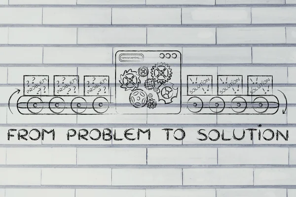 Concept of from problem to solution — Stock Photo, Image
