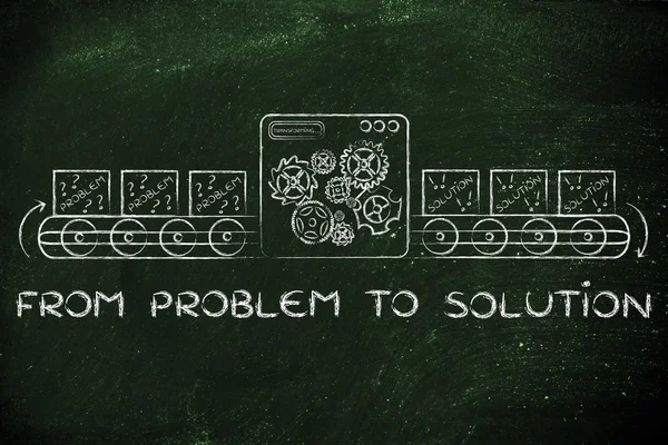 Concept of from problem to solution — Stock Photo, Image