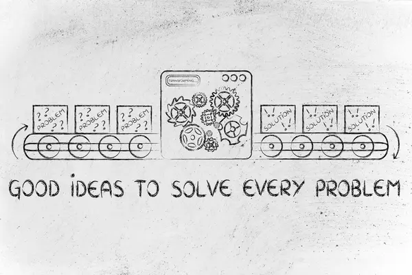 Koncepcja dobrych pomysłów na rozwiązanie każdego problemu — Zdjęcie stockowe