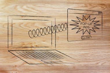 pop-up reklamlar ve tarayıcı ayarlarını illüstrasyon