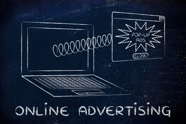 Ilustracja sieci marketingu idealna reklama w Internecie — Zdjęcie stockowe