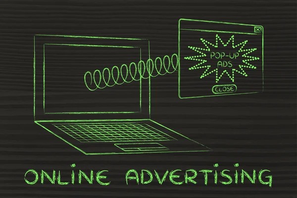 Ilustracja sieci marketingu idealna reklama w Internecie — Zdjęcie stockowe
