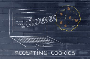 tanımlama bilgileri ve tarayıcı ayarlarını kabul etme illüstrasyon