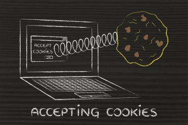 tanımlama bilgileri ve tarayıcı ayarlarını kabul etme illüstrasyon