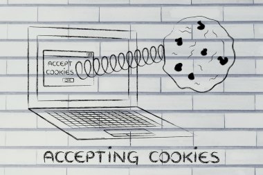 tanımlama bilgileri ve tarayıcı ayarlarını kabul etme illüstrasyon