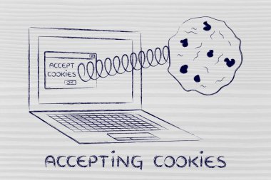 tanımlama bilgileri ve tarayıcı ayarlarını kabul etme illüstrasyon