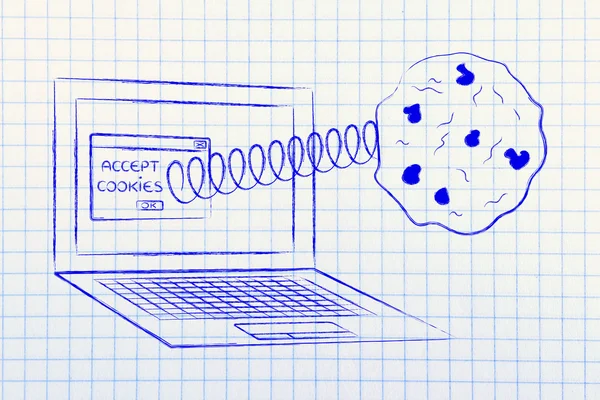 Illustratie van cookies en website gegevens — Stockfoto