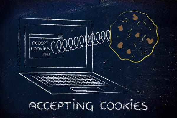 tanımlama bilgileri ve tarayıcı ayarlarını kabul etme illüstrasyon