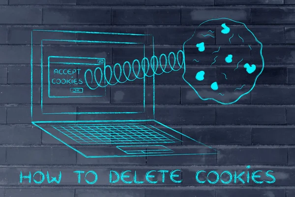 Illustratie van hoe om cookies te verwijderen — Stockfoto